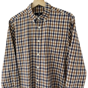 Aquascutum House Check Long Sleeved Shirt - Medium (M) PTP 20"