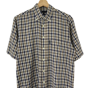 Aquascutum House Check Short Sleeved Shirt - Medium (M) PTP 21.75"