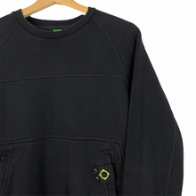 Load image into Gallery viewer, Ma.Strum Navy Crew Neck Sweater - Small (S) PTP 20.75&quot;
