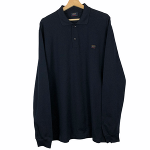 Paul and Shark Dk Navy Long Sleeved Polo - Double Extra Large (XXL) PTP 24.25"