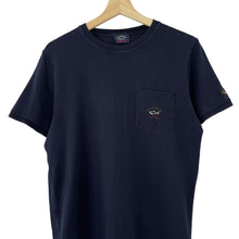 Load image into Gallery viewer, Paul and Shark Navy Short Sleeved Pocket Logo T-Shirt - Medium (M) PTP 19.5&quot;
