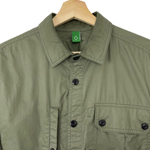 Ma.Strum Green Button Up Multi Pocket Overshirt - Small (S) PTP 21.75"