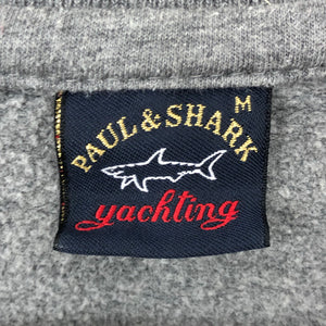 Paul and Shark Grey Logo Crew Neck Sweater - Medium (M) PTP 21.5"