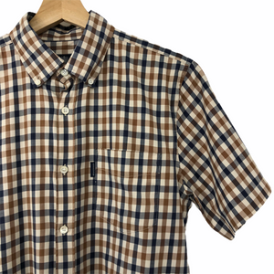 Aquascutum House Check Short Sleeved Shirt - Medium (M) PTP 20.5"