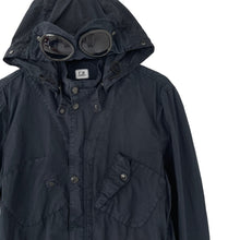 Load image into Gallery viewer, C.P Company Navy Goggle Hooded Overshirt - Medium (M) PTP 21.5&quot;
