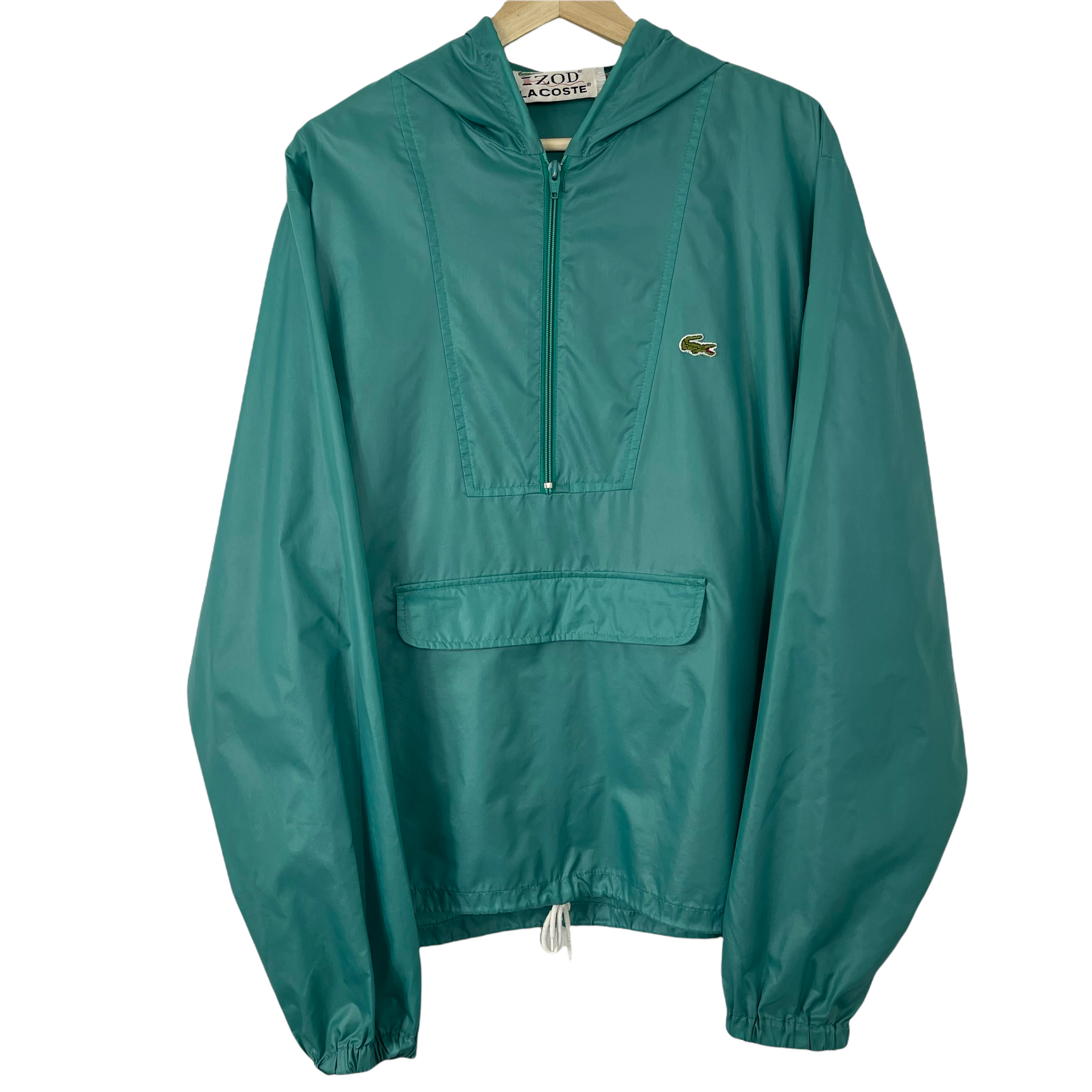 Vintage Aqua Lacoste Izod Half Zip Cagoule Medium M PTP 23.5