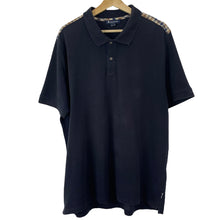 Load image into Gallery viewer, Aquascutum Navy / House Check Short Sleeved Polo - Triple Extra Large (XXXL) PTP 24&quot;
