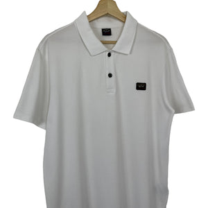 Paul and Shark White Short Sleeved Polo - Extra Large (XL) PTP 21.75"