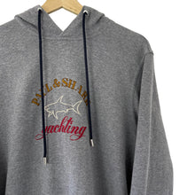 Load image into Gallery viewer, Paul and Shark Grey Embroidered Logo Hoody - Large (L) PTP 20.5&quot;
