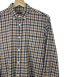 Aquascutum House Check Long Sleeved Shirt - Small (S) PTP 19"