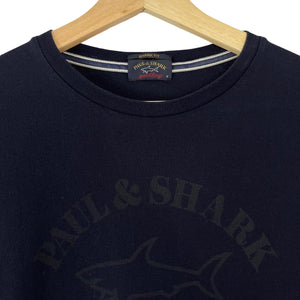 Paul and Shark Navy Short Sleeved Logo T-Shirt - Medium (M) PTP 18.5"