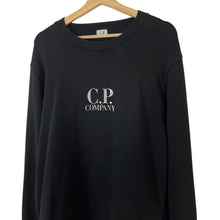 Load image into Gallery viewer, C.P Company Black Crew Neck Logo Sweater - Extra Large (XL) PTP 22&quot;
