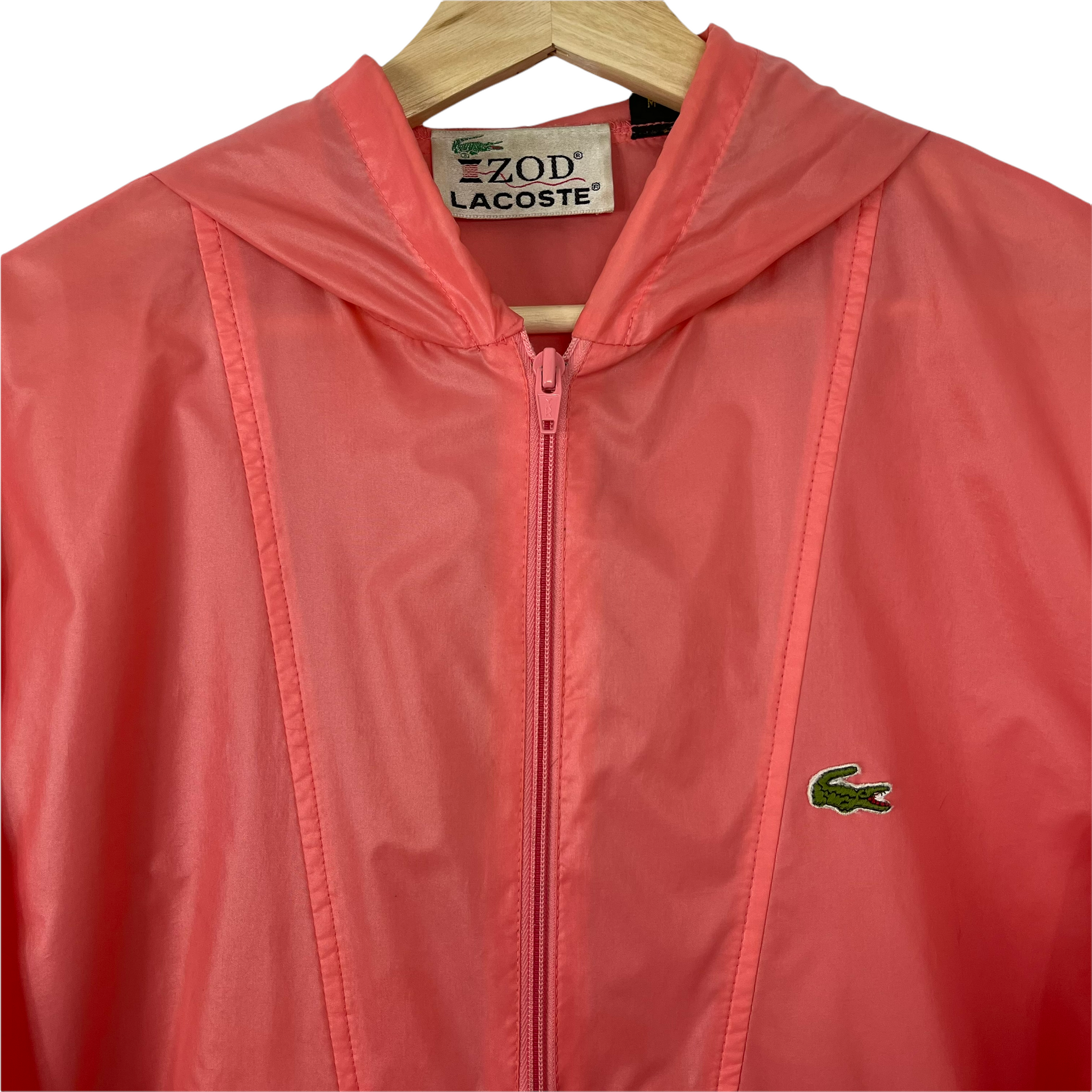 Vintage Pink Lacoste Izod Half Zip Cagoule - Medium (M) PTP 23.5