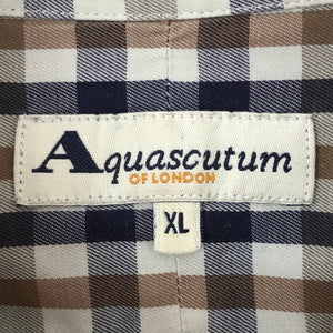 Aquascutum Block Check Long Sleeved Shirt - Extra Large (XL) PTP 27"