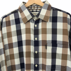 Aquascutum Block Check Long Sleeved Shirt - Extra Large (XL) PTP 27"