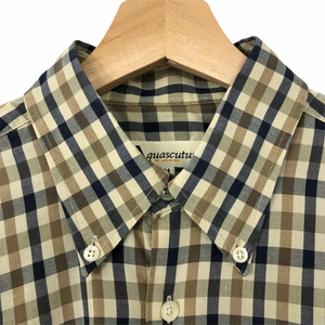 Aquascutum House Check Long Sleeved Shirt - Medium (M) PTP 22"