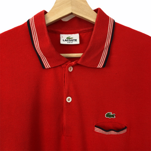 Lacoste Red Short Sleeved Polo - Medium (M) PTP 20.5"