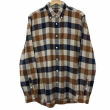 Load image into Gallery viewer, Aquascutum Flannel Block Check Long Sleeved Shirt - Large (L) PTP 21.25&quot;

