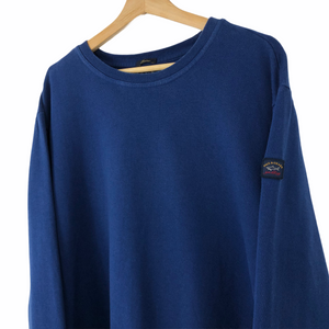Paul and Shark Blue Crew Neck Logo Sweater - Triple Extra Large (XXXL) PTP 25.25"