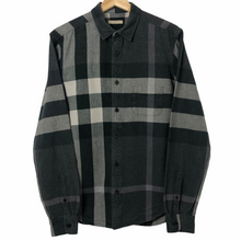 Load image into Gallery viewer, Burberry Brit Grey Nova Check Long Sleeved Shirt - Medium (M) PTP 20.5&quot;
