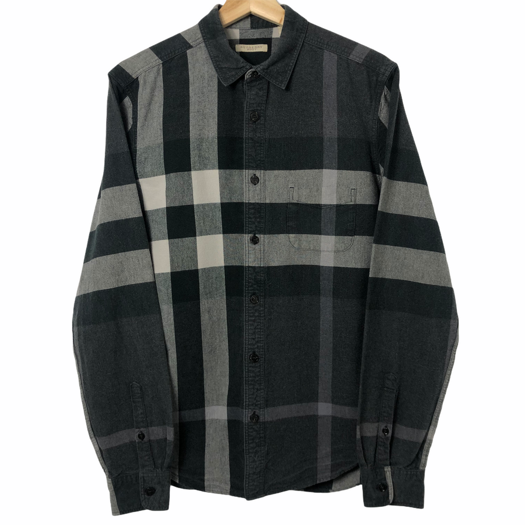 Burberry Brit Grey Nova Check Long Sleeved Shirt - Medium (M) PTP 20.5