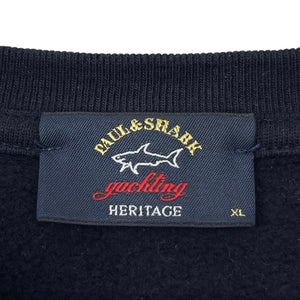 Paul and Shark Navy Embroidered Logo Crew Neck Sweater - Extra Large (XL) PTP 23.25"