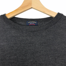 Load image into Gallery viewer, Paul and Shark Dk Grey 100% Wool Crew Neck Sweater - Medium (M) PTP 20&quot;
