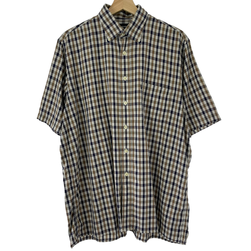 Aquascutum House Check Short Sleeved Shirt - Large (L) PTP 24.25