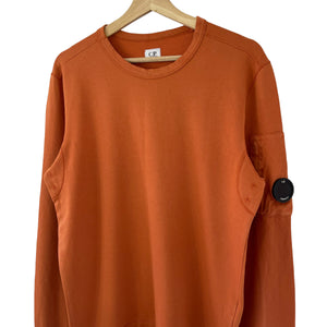 C.P Company Orange Crew Neck Lens Sweater - Medium (M) PTP 21"