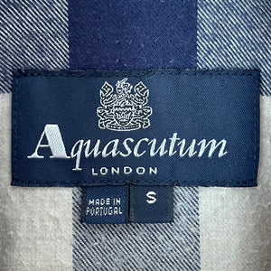 Aquascutum Block Check Flannel Long Sleeved Shirt - Small (S) PTP 19"