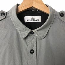 Load image into Gallery viewer, Stone Island Grey Button Up Lightweight Overshirt - Large (L) PTP 20&quot;
