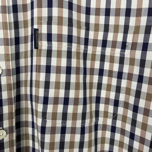 Aquascutum House Check Short Sleeved Shirt - Medium (M) PTP 23"