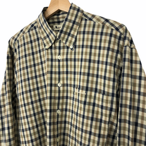 Aquascutum House Check Long Sleeved Shirt - Medium (M) PTP 22"