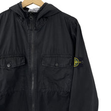 Load image into Gallery viewer, Stone Island Black Double Pocket Hooded Overshirt - Large (L) PTP 22.5&quot;
