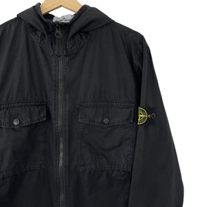 Stone Island Black Double Pocket Hooded Overshirt - Large (L) PTP 22.5"