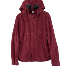 Load image into Gallery viewer, C.P Company Burgundy Goggle Hooded Overshirt - Large (L) PTP 22.75&quot;
