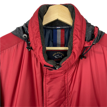 Load image into Gallery viewer, Paul and Shark Red Hooded Shimmer Jacket - Large (L) PTP 24.75&quot;
