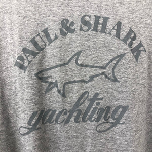 Paul and Shark Grey Short Sleeved Logo T-Shirt - Double Extra Large (XXL) PTP 23.25"