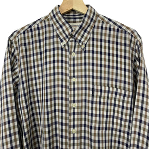 Aquascutum House Check Long Sleeved Shirt - Medium (M) PTP 24"