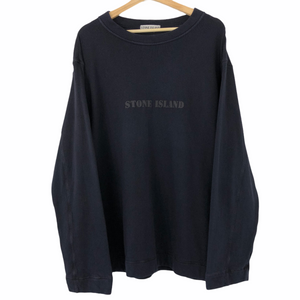 Vintage Stone Island Navy Spell-Out Logo Sweater - Large (L) PTP 23.5"