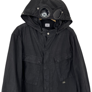 C.P Company Black Goggle Hooded Overshirt - Double Extra Large (XXL) PTP 24"