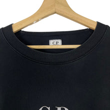 Load image into Gallery viewer, C.P Company Black Crew Neck Logo Sweater - Extra Large (XL) PTP 22&quot;
