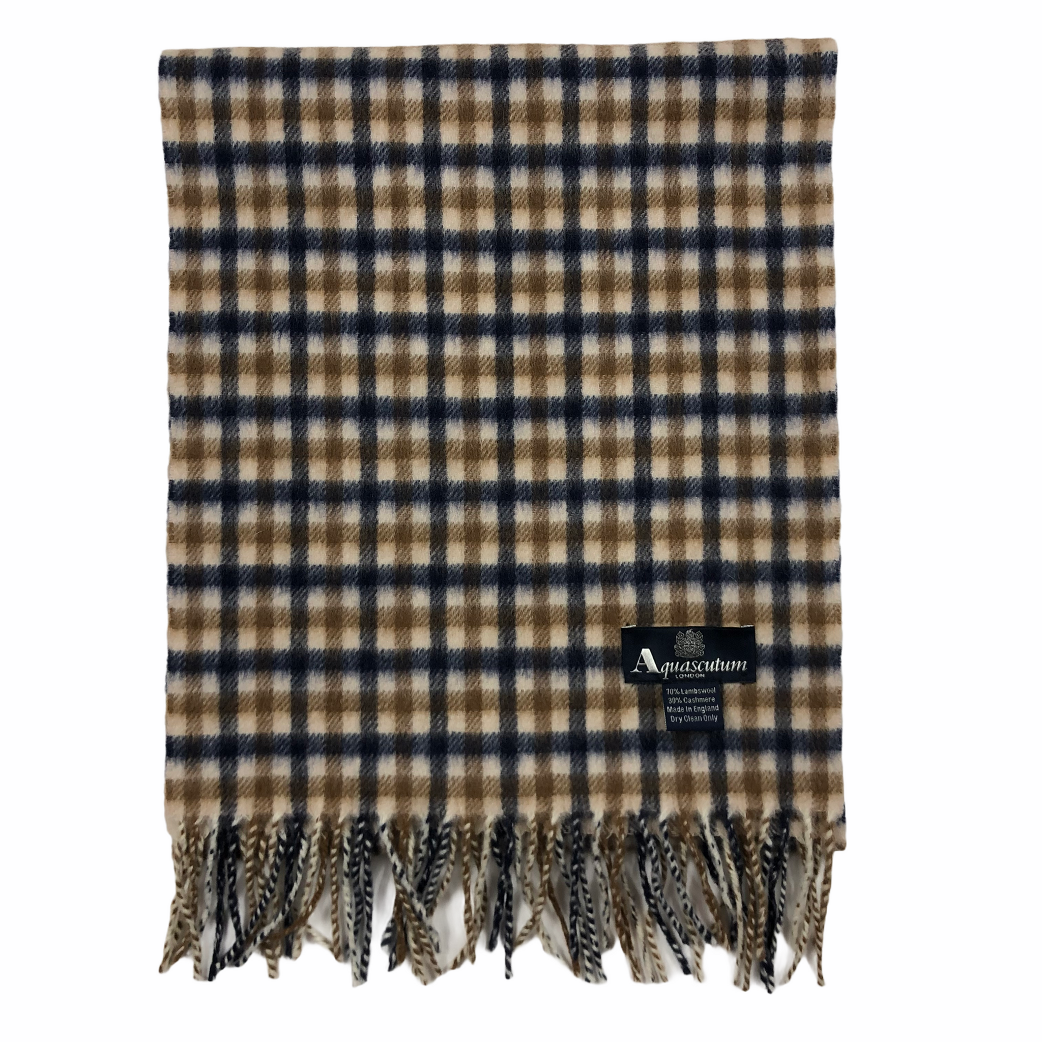 Aquascutum Classic House Check Lambswool Cashmere Scarf One