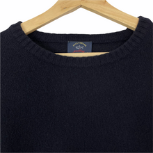 Load image into Gallery viewer, Paul and Shark Navy Wool Crew Neck Logo Sweater - Large (L) PTP 22&quot;
