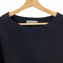 Load image into Gallery viewer, Vintage Stone Island Navy Spell-Out Logo Sweater - Large (L) PTP 23.5&quot;
