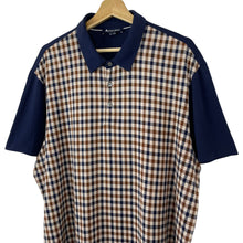 Load image into Gallery viewer, Aquascutum Navy / House Check Short Sleeved Polo - Triple Extra Large (XXXL) PTP 26&quot;
