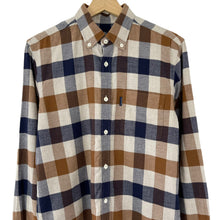 Load image into Gallery viewer, Aquascutum Block Check Flannel Long Sleeved Shirt - Small (S) PTP 19&quot;
