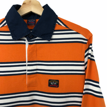 Load image into Gallery viewer, Paul and Shark Orange Striped Rugby Shirt - Medium (M) PTP 20.5&quot;
