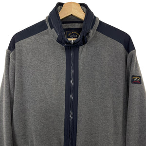 Paul and Shark Grey Zip Up Fleece Track Top - Extra Large (XL) PTP 26"