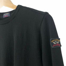 Load image into Gallery viewer, Paul and Shark Black 100% Wool Crew Neck Sweater - Medium (M) PTP 19.5&quot;
